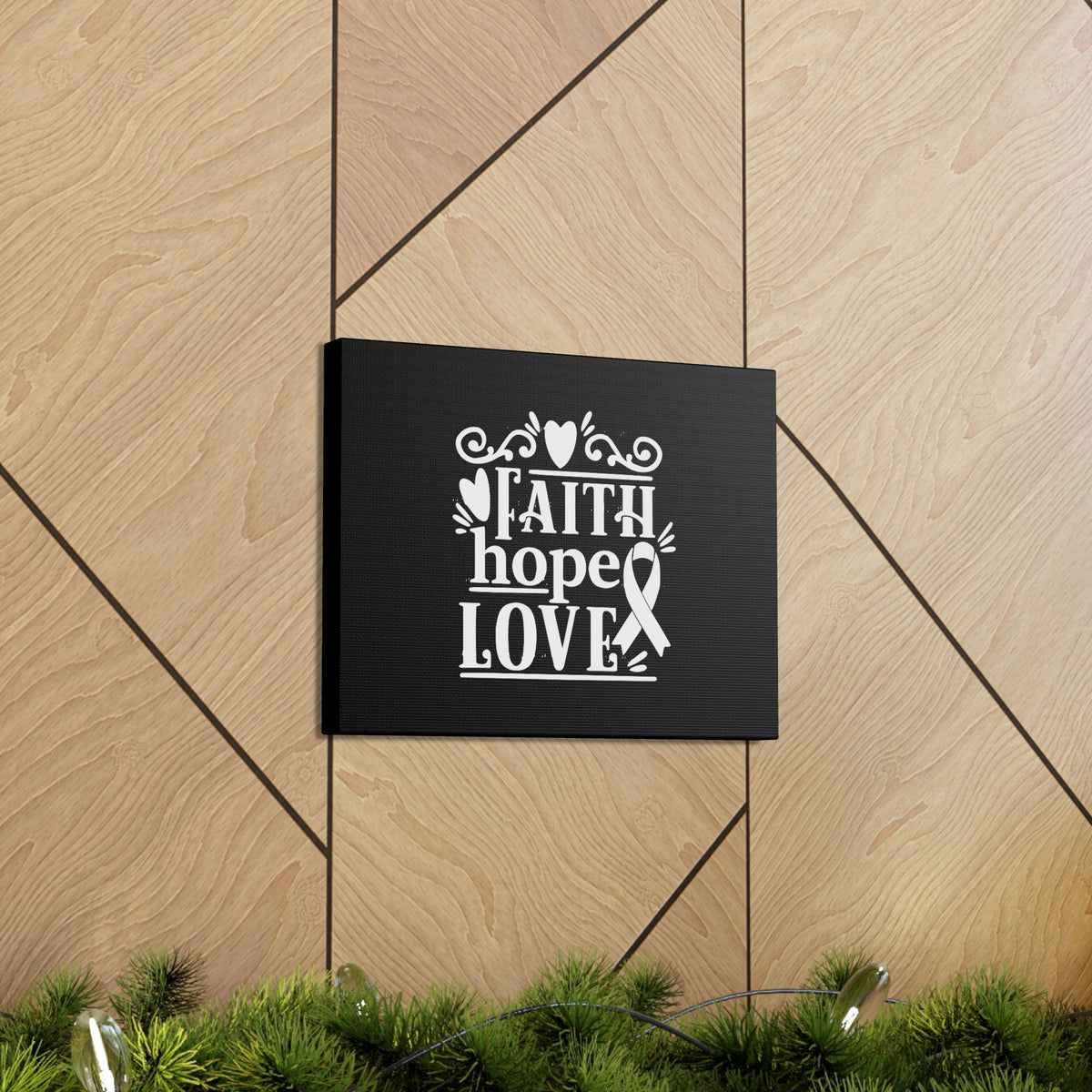 Scripture Walls Faith, Hope And Love 1 Corinthians 13:13 Ribbon & Heart Christian Wall Art Bible Verse Print Ready to Hang Unframed-Express Your Love Gifts