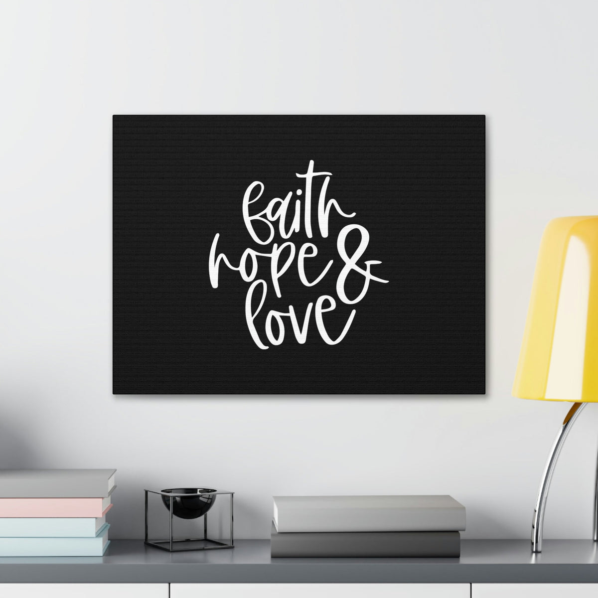 Scripture Walls Faith, Hope And Love 1 Corinthians 13:13 White Christian Wall Art Bible Verse Print Ready to Hang Unframed-Express Your Love Gifts