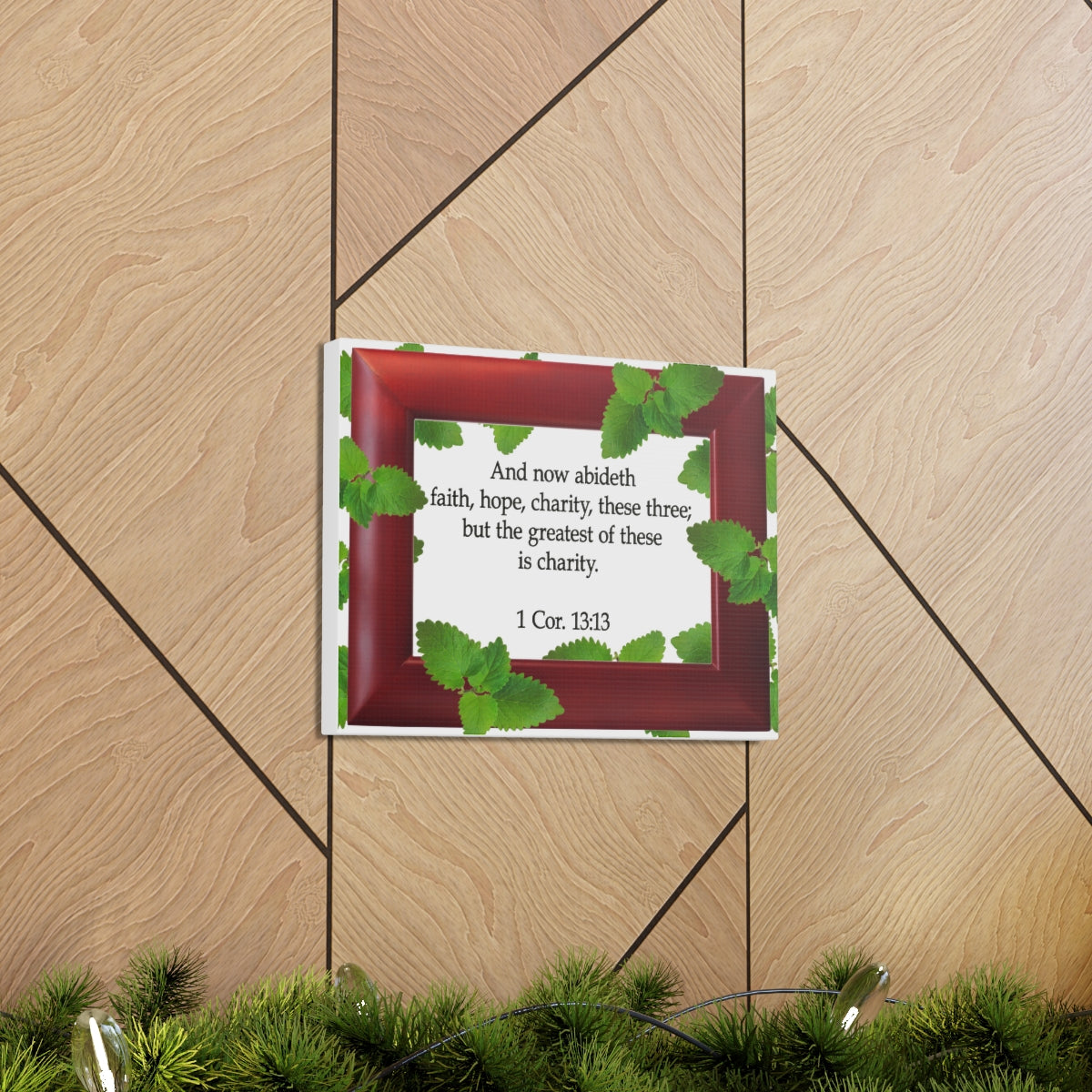 Scripture Walls Faith Hope Charity 1 Corinthians 13:13 Bible Verse Canvas Christian Wall Art Bible Verse Print Ready To Hang Unframed-Express Your Love Gifts