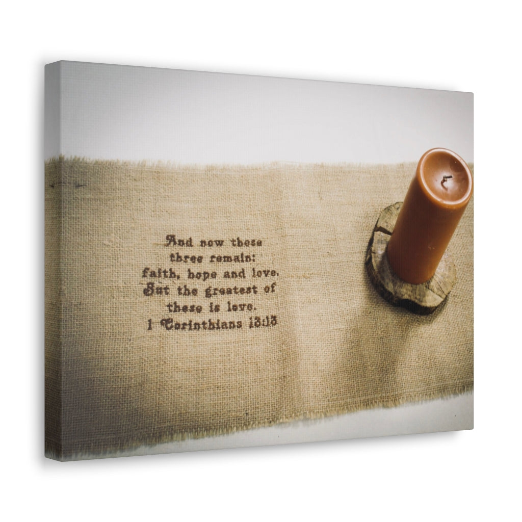 Scripture Walls Faith Hope Love 1 Corinthians 13:13 Bible Verse Canvas Christian Wall Art Ready to Hang Unframed-Express Your Love Gifts