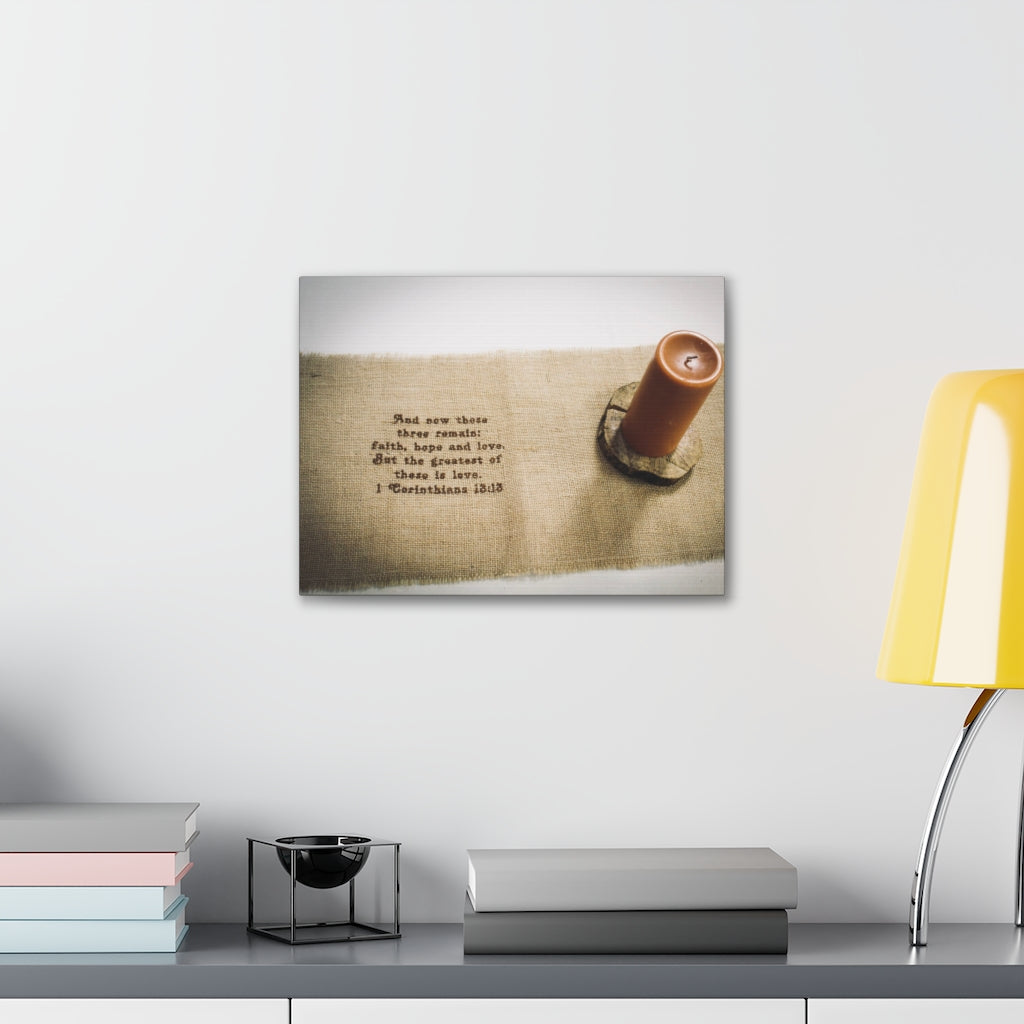 Scripture Walls Faith Hope Love 1 Corinthians 13:13 Bible Verse Canvas Christian Wall Art Ready to Hang Unframed-Express Your Love Gifts