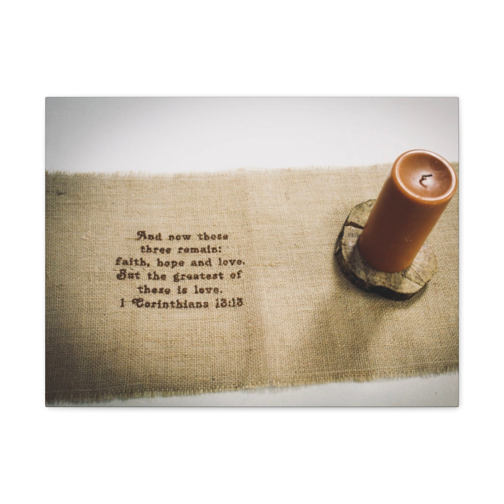 Scripture Walls Faith Hope Love 1 Corinthians 13:13 Bible Verse Canvas Christian Wall Art Ready to Hang Unframed-Express Your Love Gifts