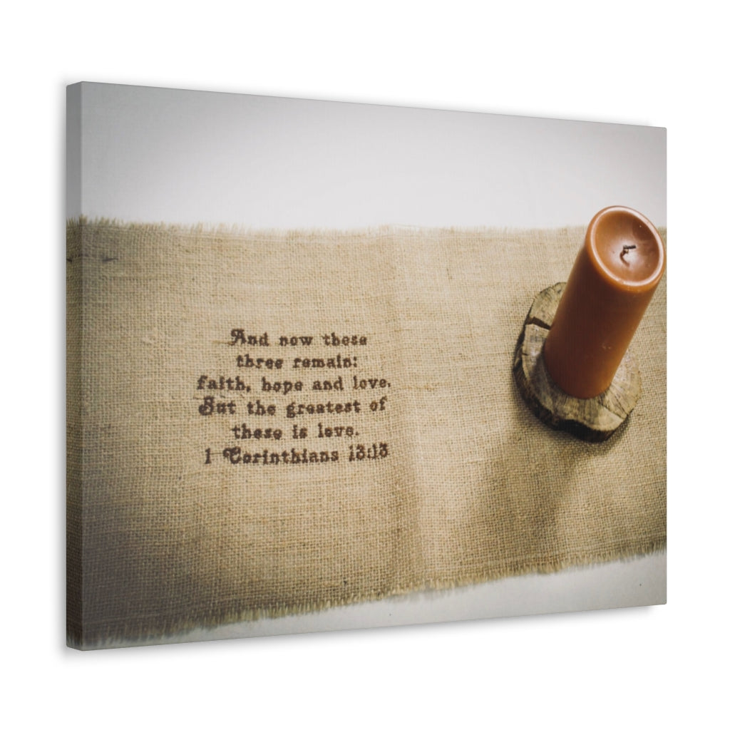 Scripture Walls Faith Hope Love 1 Corinthians 13:13 Bible Verse Canvas Christian Wall Art Ready to Hang Unframed-Express Your Love Gifts