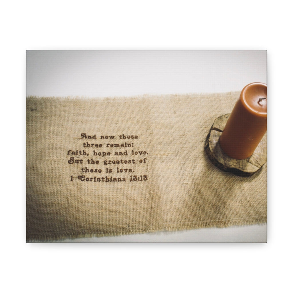 Scripture Walls Faith Hope Love 1 Corinthians 13:13 Bible Verse Canvas Christian Wall Art Ready to Hang Unframed-Express Your Love Gifts