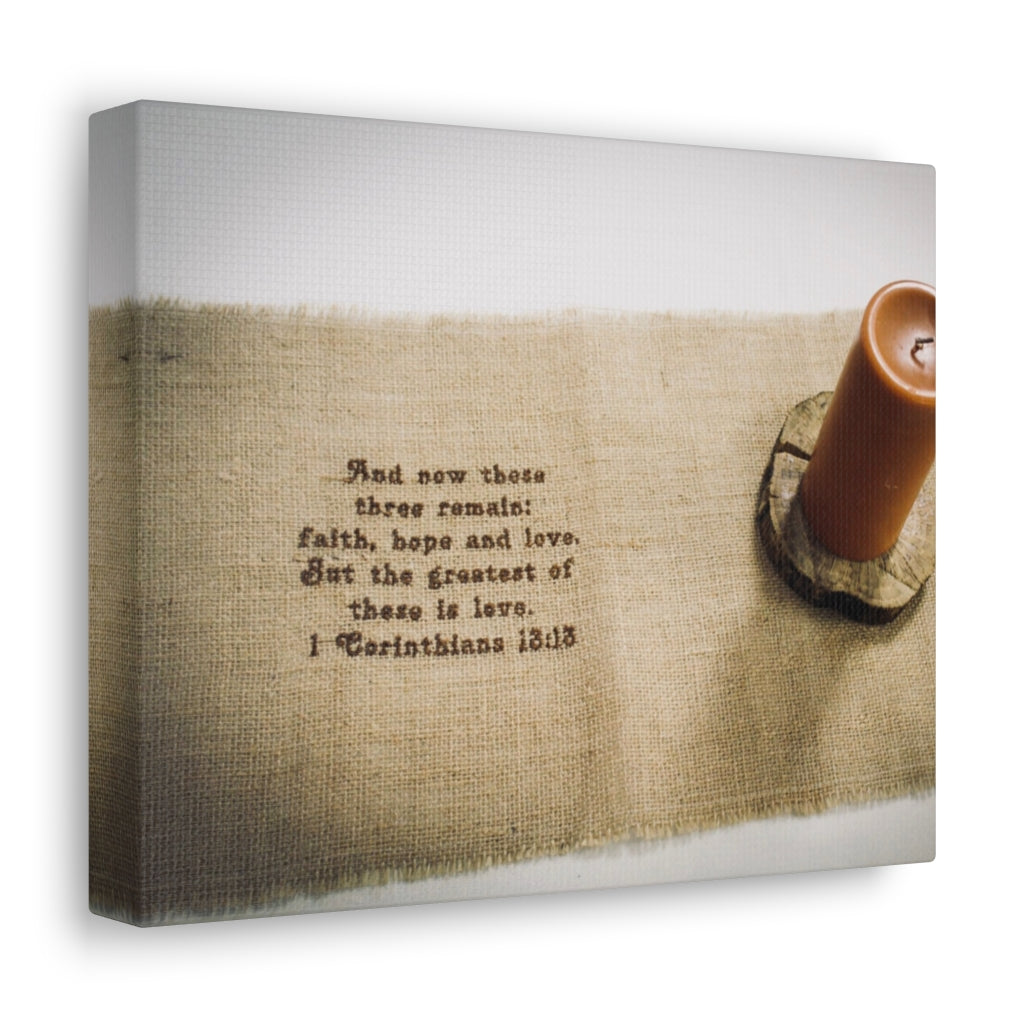 Scripture Walls Faith Hope Love 1 Corinthians 13:13 Bible Verse Canvas Christian Wall Art Ready to Hang Unframed-Express Your Love Gifts