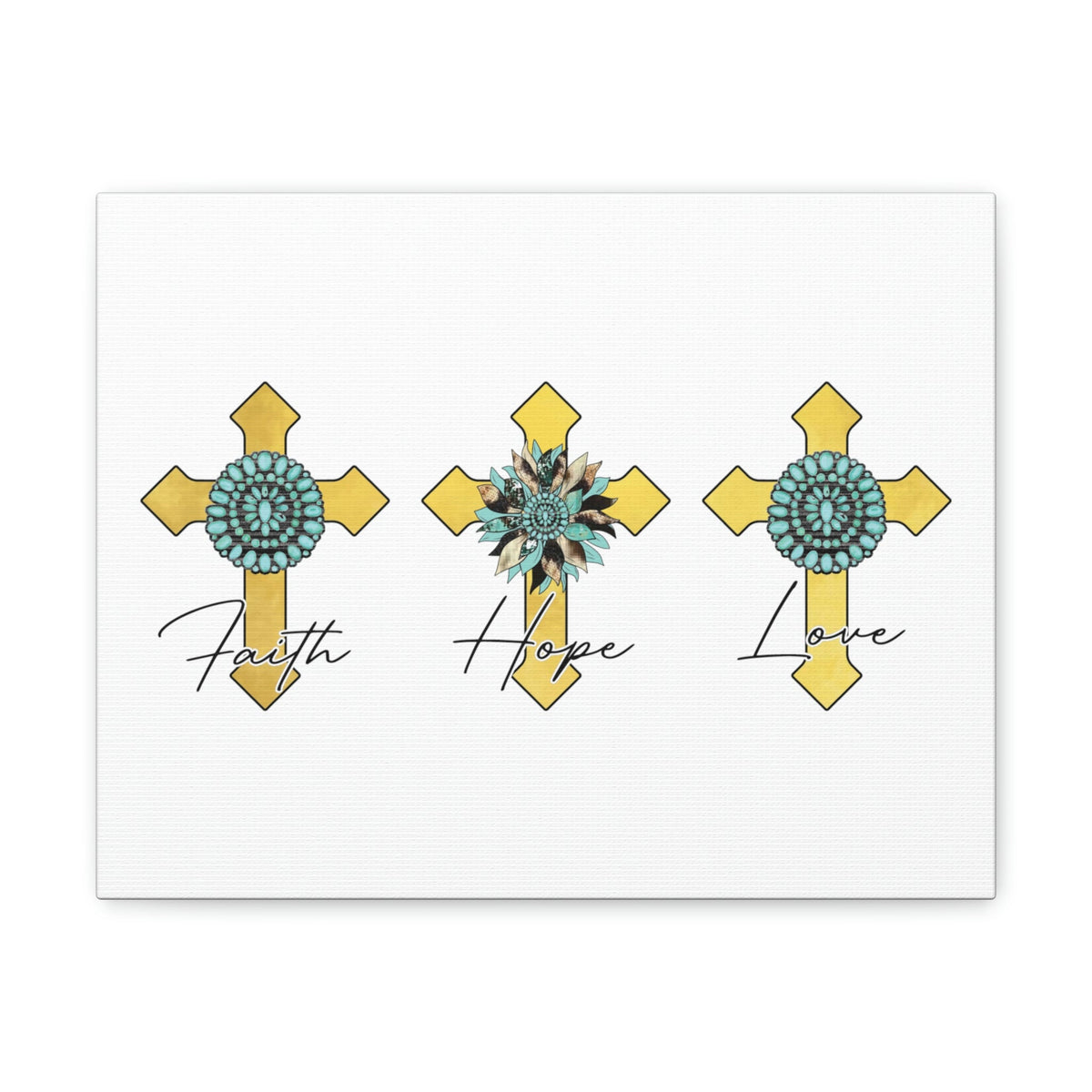 Scripture Walls Faith, Hope, Love 1 Corinthians 13:13 Crosses Christian Wall Art Bible Verse Print Ready to Hang Unframed-Express Your Love Gifts