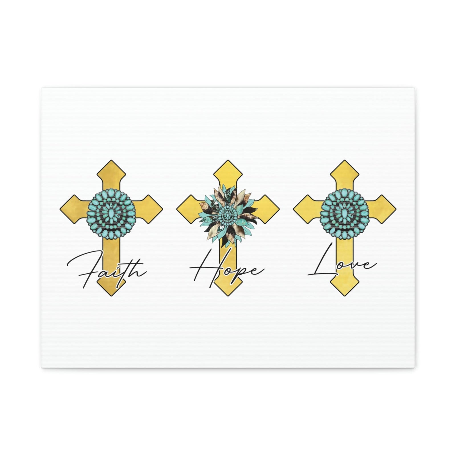 Scripture Walls Faith, Hope, Love 1 Corinthians 13:13 Crosses Christian Wall Art Bible Verse Print Ready to Hang Unframed-Express Your Love Gifts