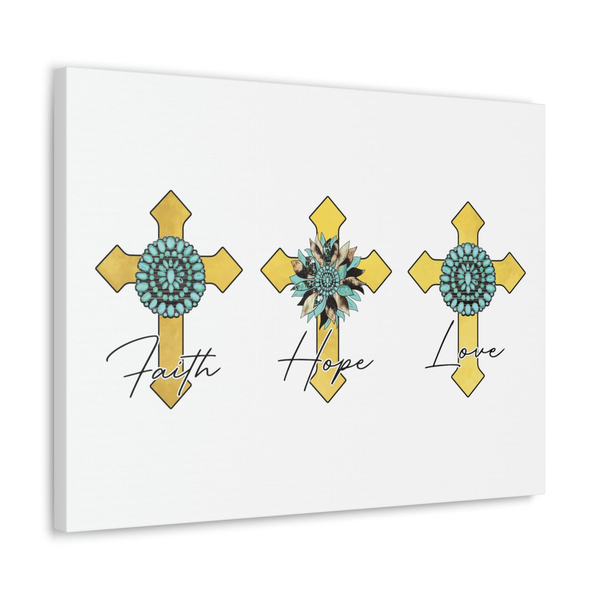 Scripture Walls Faith, Hope, Love 1 Corinthians 13:13 Crosses Christian Wall Art Bible Verse Print Ready to Hang Unframed-Express Your Love Gifts