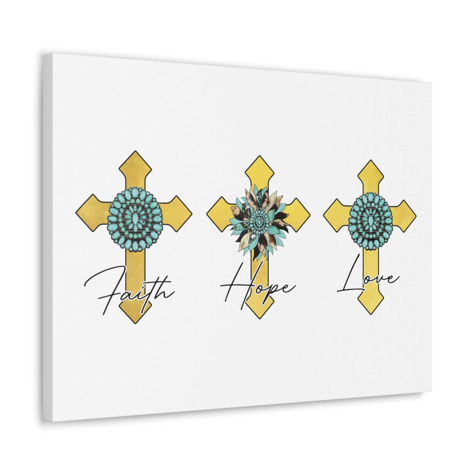 Scripture Walls Faith, Hope, Love 1 Corinthians 13:13 Crosses Christian Wall Art Bible Verse Print Ready to Hang Unframed-Express Your Love Gifts