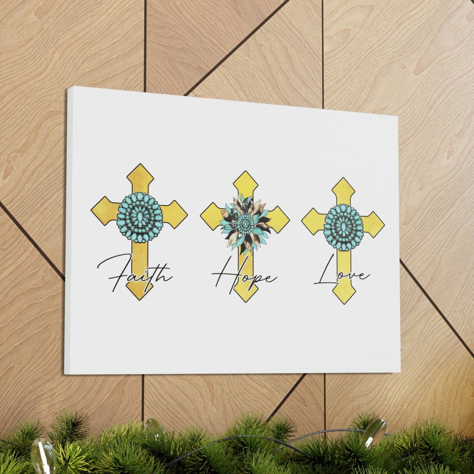 Scripture Walls Faith, Hope, Love 1 Corinthians 13:13 Crosses Christian Wall Art Bible Verse Print Ready to Hang Unframed-Express Your Love Gifts