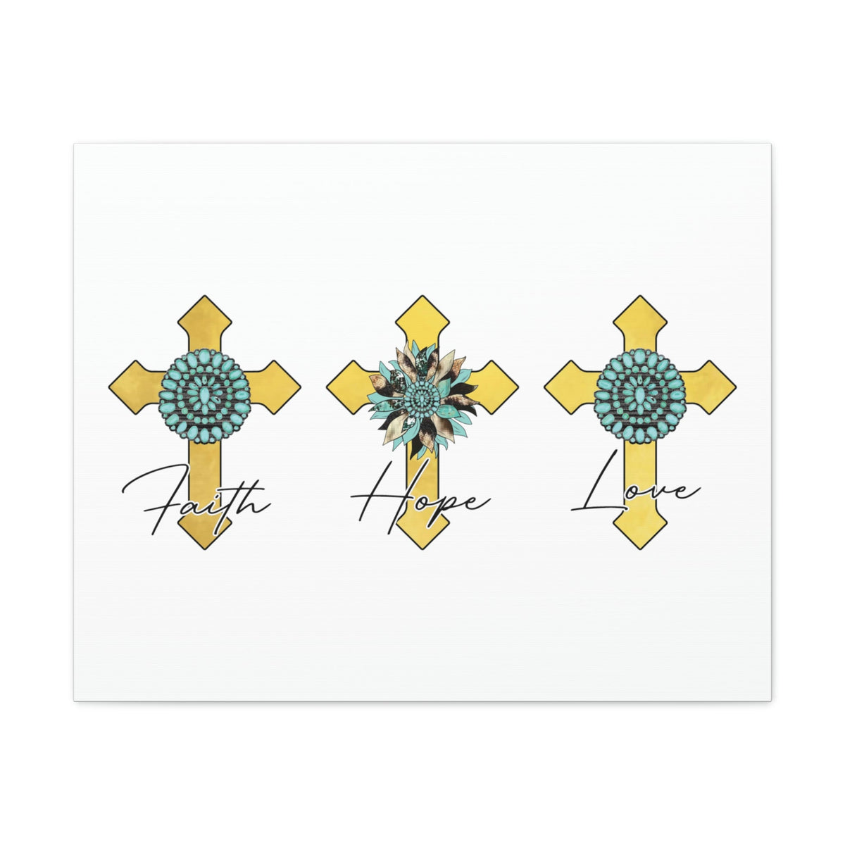 Scripture Walls Faith, Hope, Love 1 Corinthians 13:13 Crosses Christian Wall Art Bible Verse Print Ready to Hang Unframed-Express Your Love Gifts