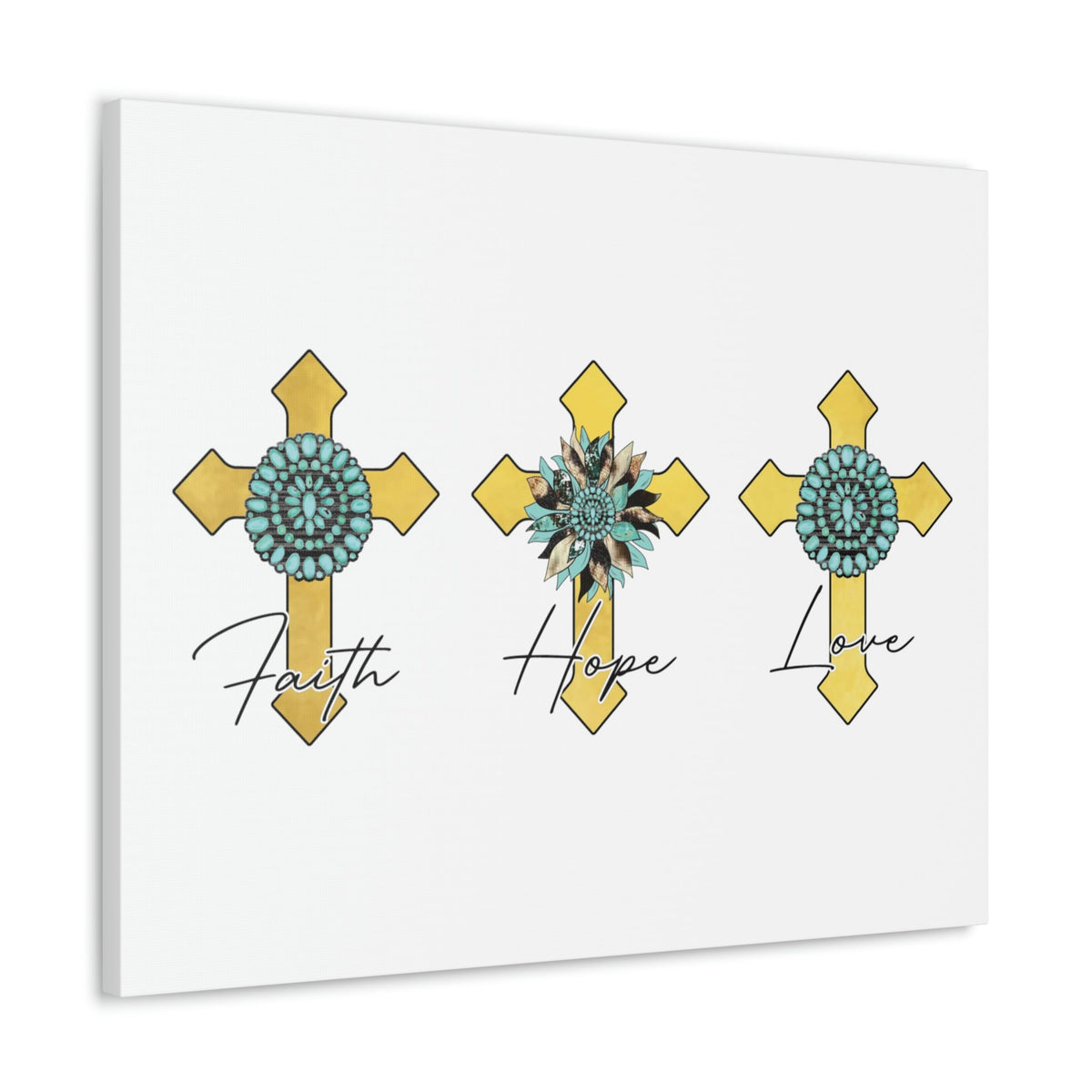 Scripture Walls Faith, Hope, Love 1 Corinthians 13:13 Crosses Christian Wall Art Bible Verse Print Ready to Hang Unframed-Express Your Love Gifts