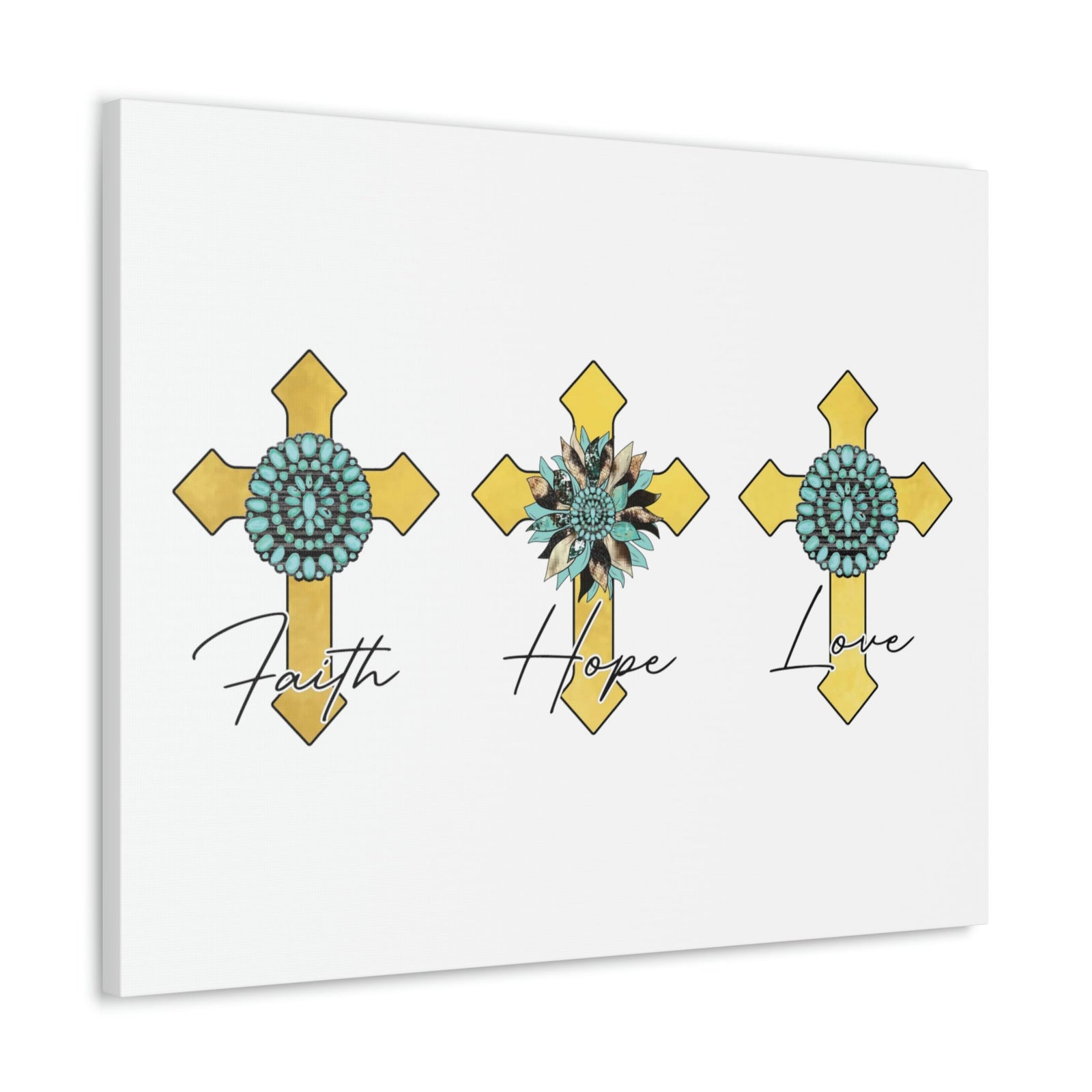 Scripture Walls Faith, Hope, Love 1 Corinthians 13:13 Crosses Christian Wall Art Bible Verse Print Ready to Hang Unframed-Express Your Love Gifts