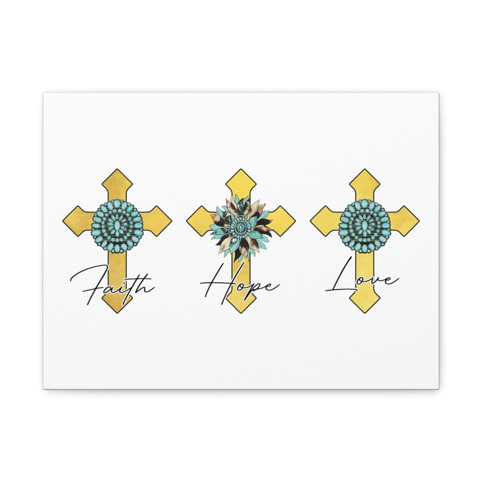 Scripture Walls Faith, Hope, Love 1 Corinthians 13:13 Crosses Christian Wall Art Bible Verse Print Ready to Hang Unframed-Express Your Love Gifts