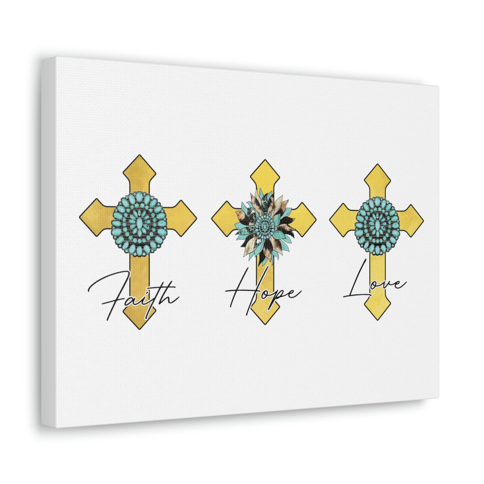 Scripture Walls Faith, Hope, Love 1 Corinthians 13:13 Crosses Christian Wall Art Bible Verse Print Ready to Hang Unframed-Express Your Love Gifts