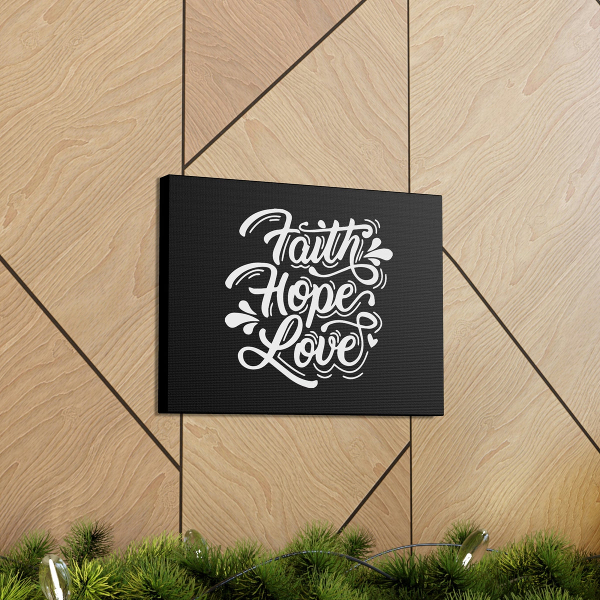 Scripture Walls Faith, Hope, Love 1 Corinthians 13:13 Cursive Black Christian Wall Art Bible Verse Print Ready to Hang Unframed-Express Your Love Gifts