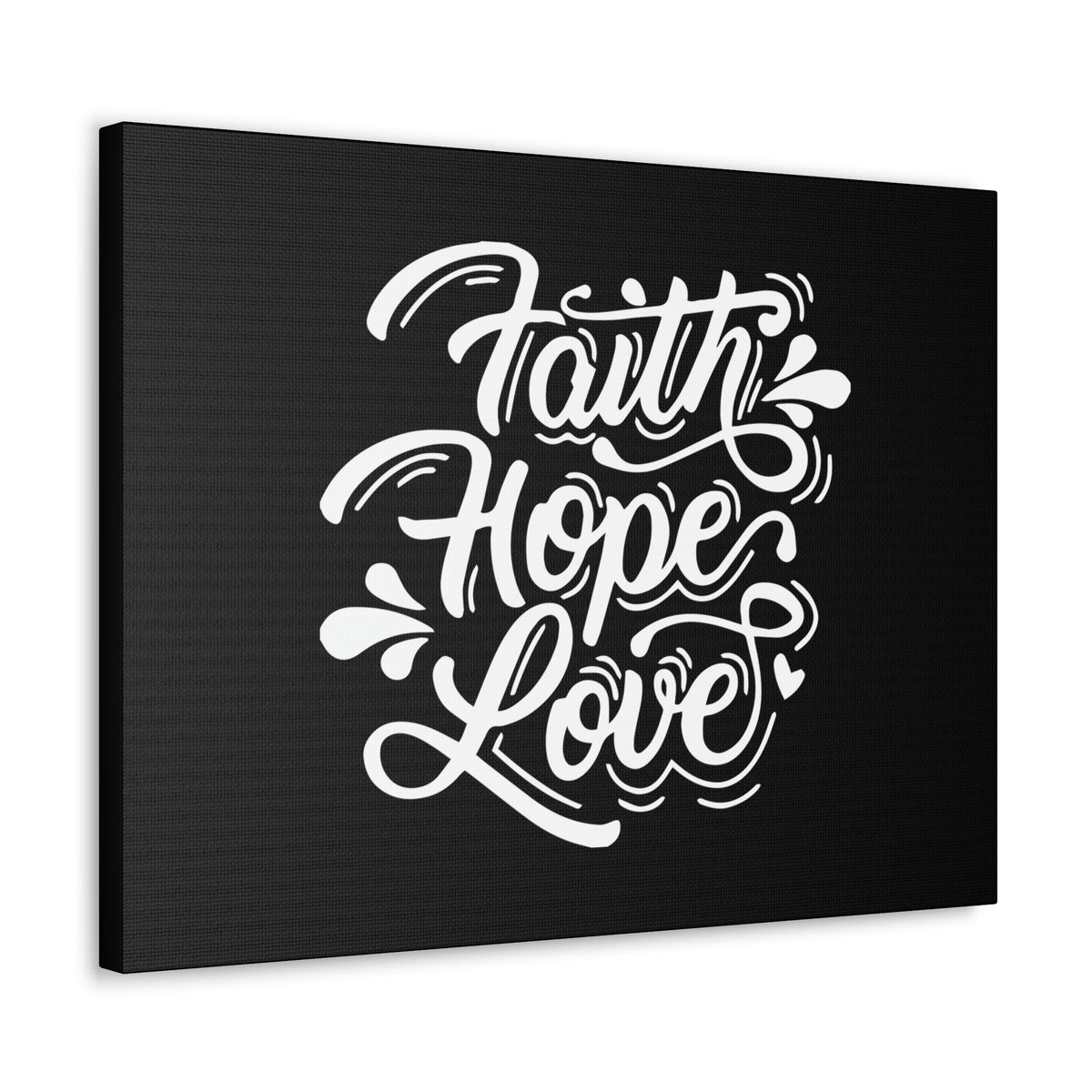 Scripture Walls Faith, Hope, Love 1 Corinthians 13:13 Cursive Black Christian Wall Art Bible Verse Print Ready to Hang Unframed-Express Your Love Gifts