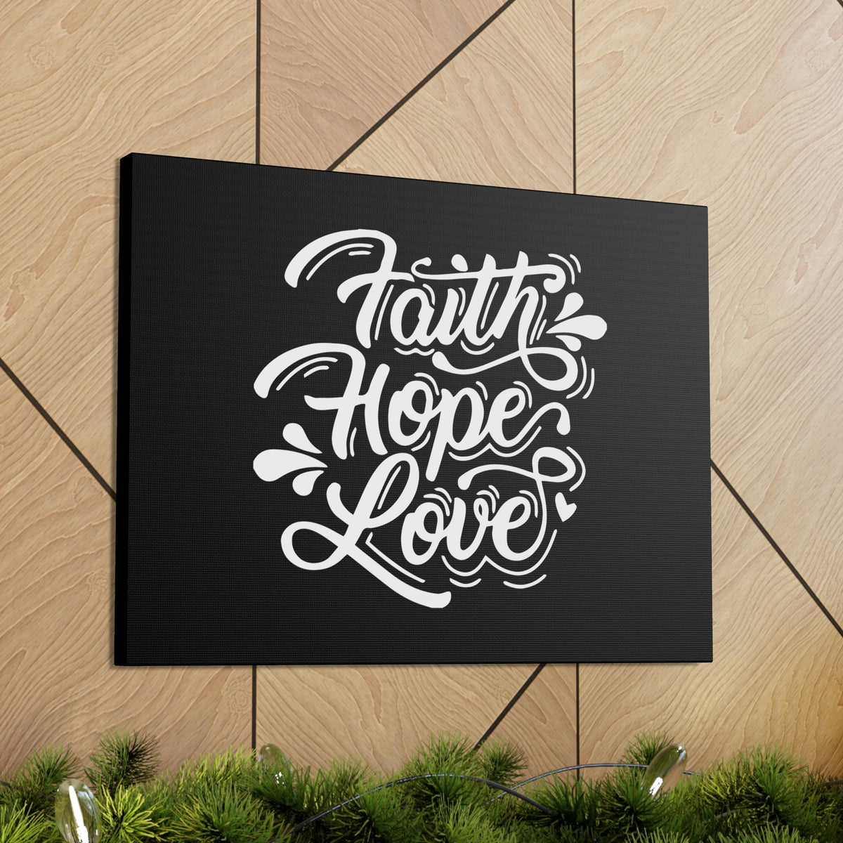 Scripture Walls Faith, Hope, Love 1 Corinthians 13:13 Cursive Black Christian Wall Art Bible Verse Print Ready to Hang Unframed-Express Your Love Gifts