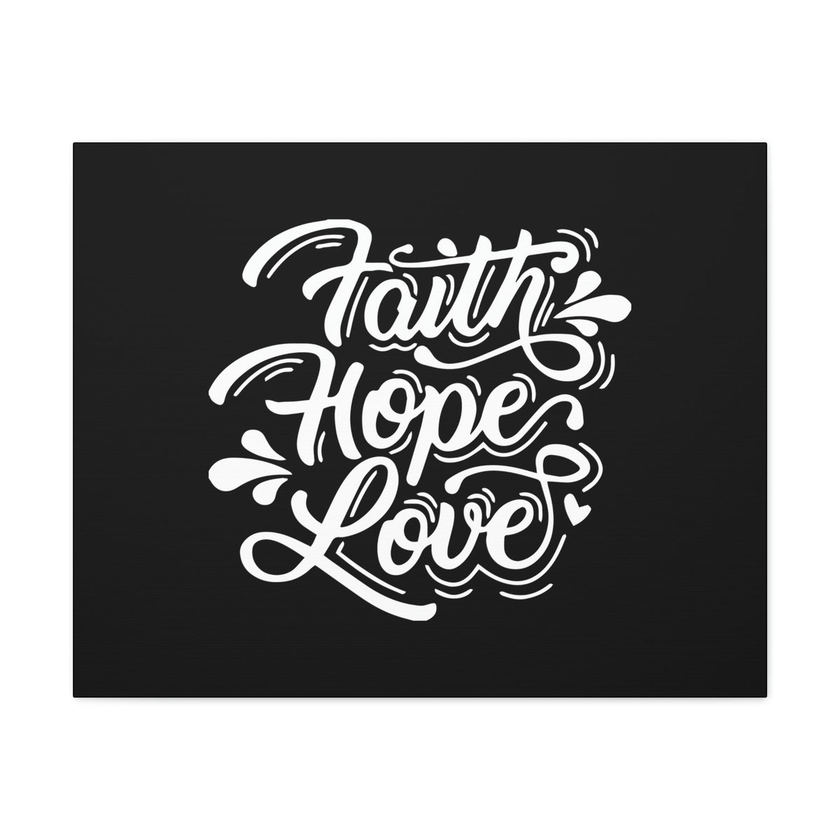 Scripture Walls Faith, Hope, Love 1 Corinthians 13:13 Cursive Black Christian Wall Art Bible Verse Print Ready to Hang Unframed-Express Your Love Gifts