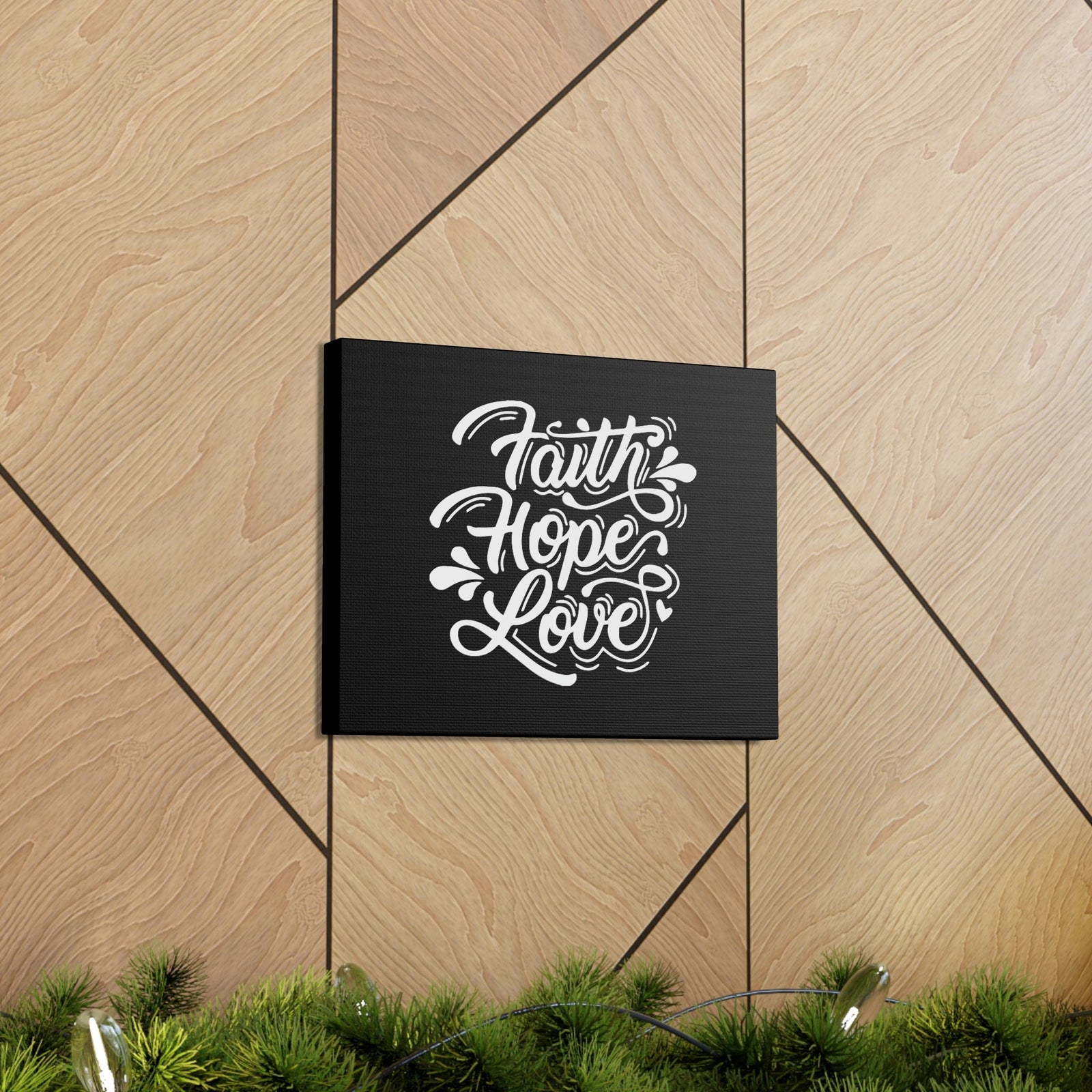 Scripture Walls Faith, Hope, Love 1 Corinthians 13:13 Cursive Black Christian Wall Art Bible Verse Print Ready to Hang Unframed-Express Your Love Gifts