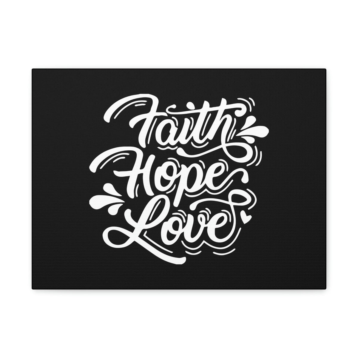 Scripture Walls Faith, Hope, Love 1 Corinthians 13:13 Cursive Black Christian Wall Art Bible Verse Print Ready to Hang Unframed-Express Your Love Gifts