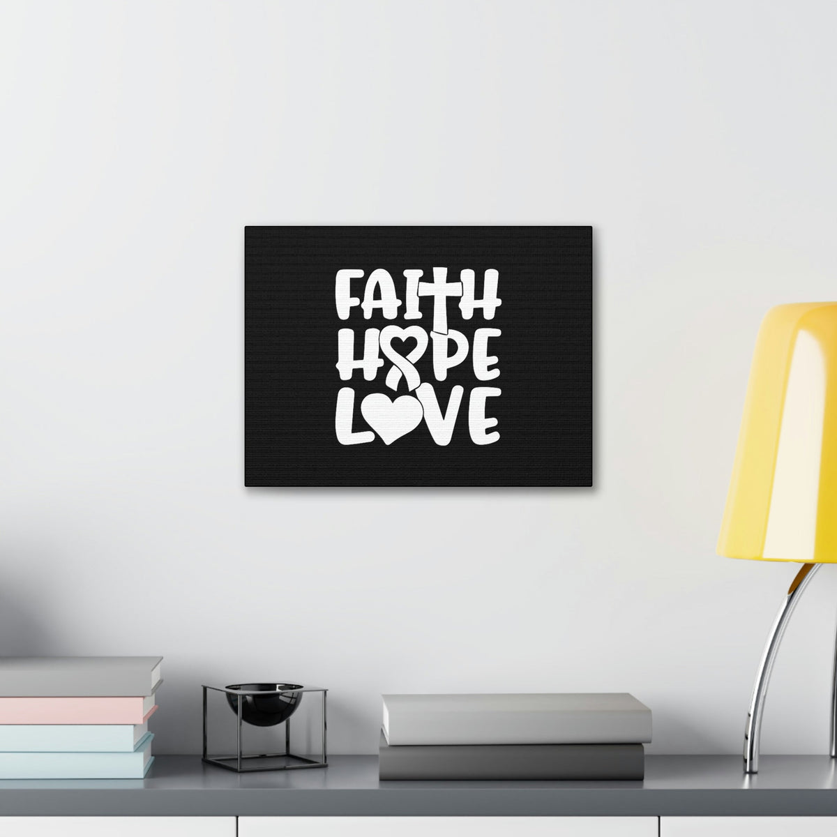 Scripture Walls Faith, Hope, Love 1 Corinthians 13:13 Ribbon Christian Wall Art Bible Verse Print Ready to Hang Unframed-Express Your Love Gifts