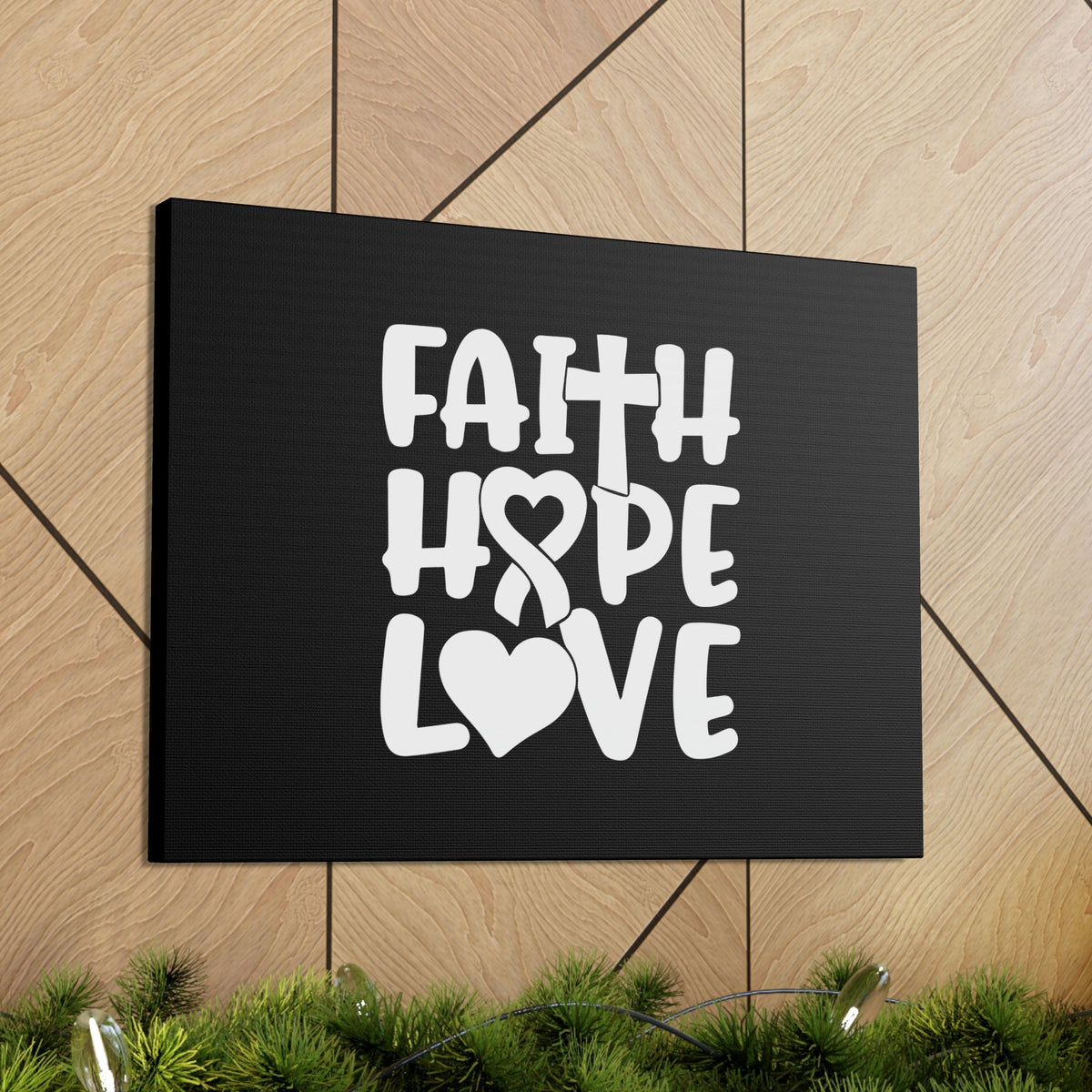 Scripture Walls Faith, Hope, Love 1 Corinthians 13:13 Ribbon Christian Wall Art Bible Verse Print Ready to Hang Unframed-Express Your Love Gifts