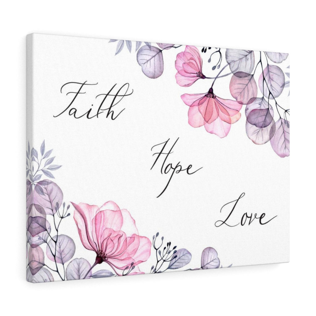 Scripture Walls Faith Hope Love Flowers Bible Verse Canvas Christian Wall Art Ready to Hang Unframed-Express Your Love Gifts