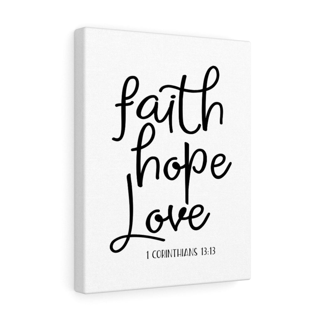 Scripture Walls Faith Hope Love Thin 1 Corinthians 13:13 Bible Verse Canvas Christian Wall Art Ready to Hang Unframed-Express Your Love Gifts