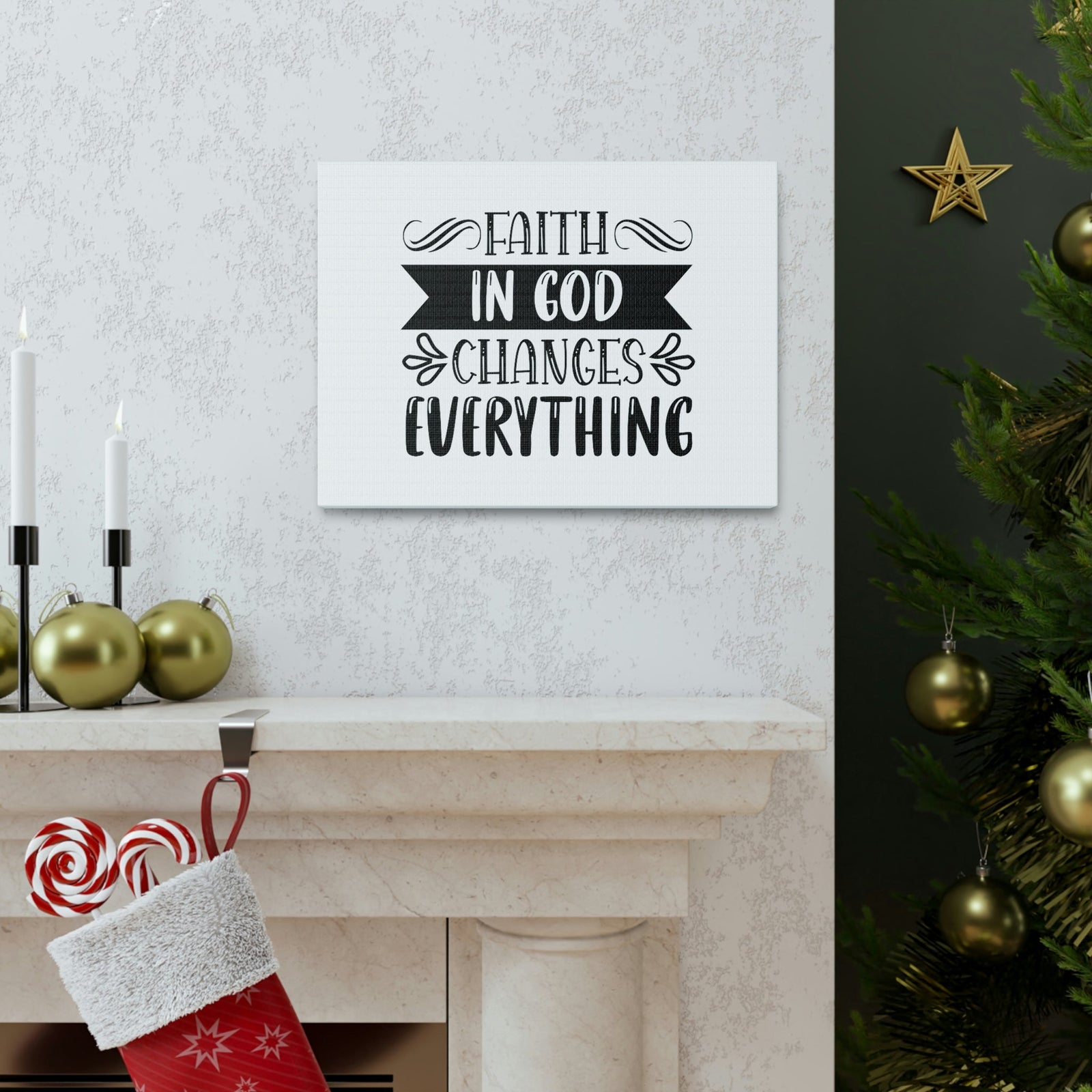 Scripture Walls Faith In God Changes Everything 2 Corinthians 5:17 Christian Wall Art Bible Verse Print Ready to Hang Unframed-Express Your Love Gifts