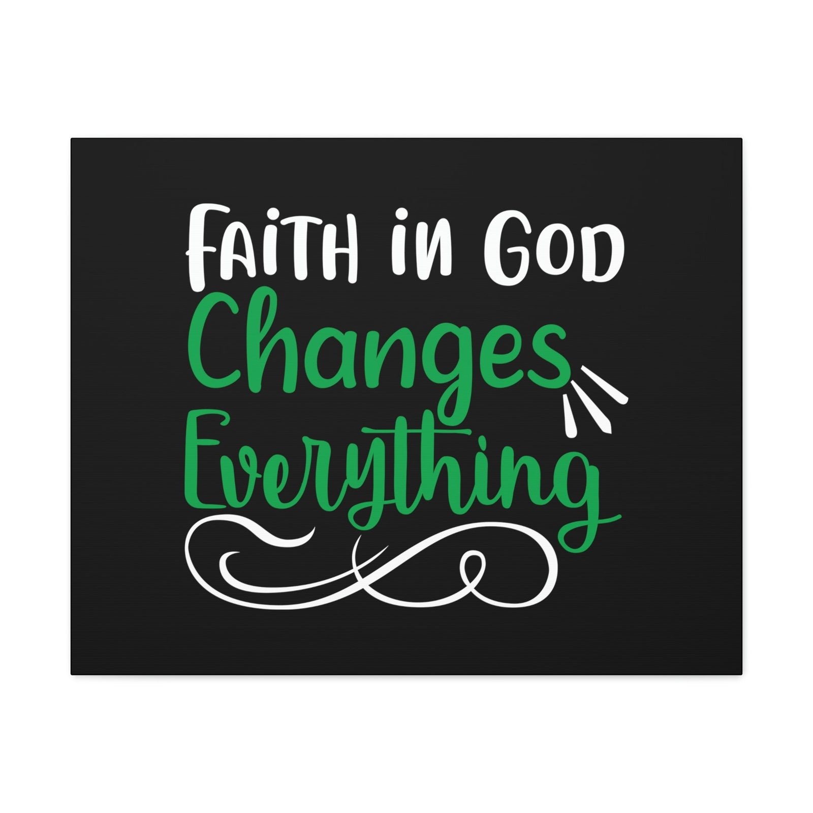 Scripture Walls Faith In God Changes Everything 2 Corinthians 5:17 Green Christian Wall Art Bible Verse Print Ready to Hang Unframed-Express Your Love Gifts