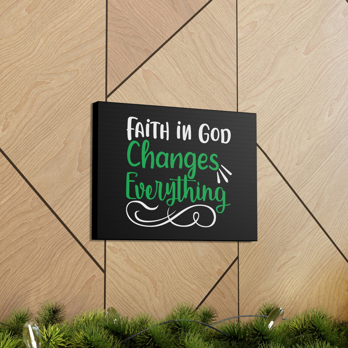 Scripture Walls Faith In God Changes Everything 2 Corinthians 5:17 Green Christian Wall Art Bible Verse Print Ready to Hang Unframed-Express Your Love Gifts