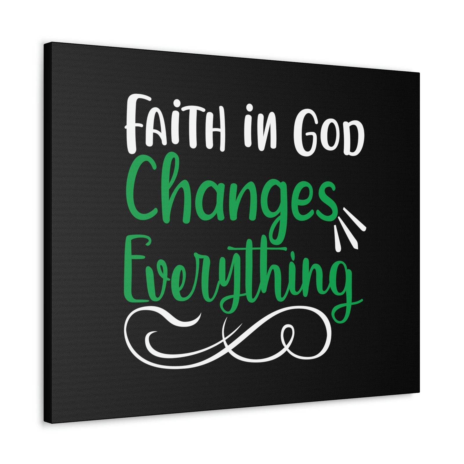 Scripture Walls Faith In God Changes Everything 2 Corinthians 5:17 Green Christian Wall Art Bible Verse Print Ready to Hang Unframed-Express Your Love Gifts