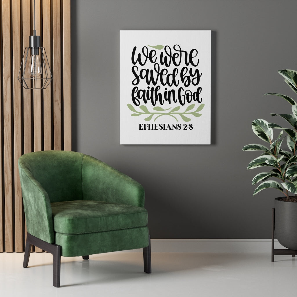 Scripture Walls Faith In God Ephesians 2:8 Bible Verse Canvas Christian Wall Art Ready to Hang Unframed-Express Your Love Gifts