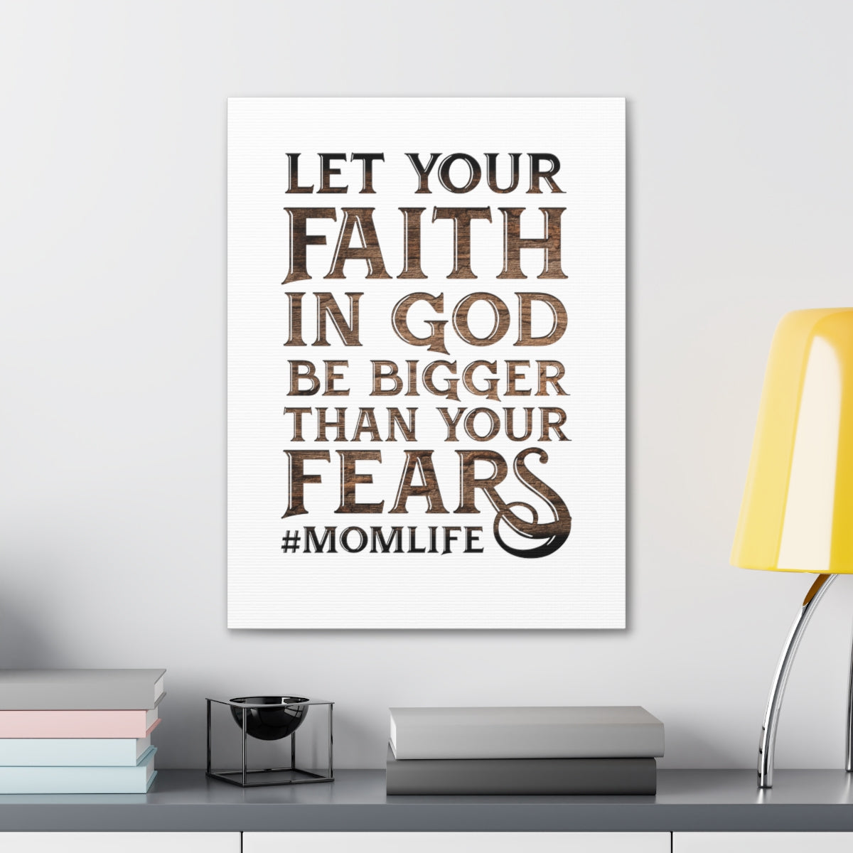 Scripture Walls Faith In God Hebrews 13:6 Wood Christian Wall Art Bible Verse Print Ready to Hang Unframed-Express Your Love Gifts