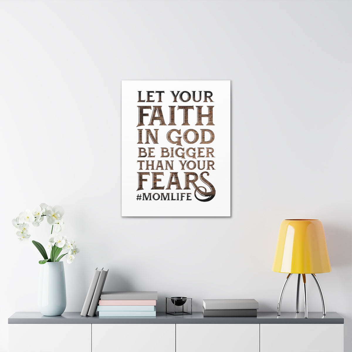 Scripture Walls Faith In God Hebrews 13:6 Wood Christian Wall Art Bible Verse Print Ready to Hang Unframed-Express Your Love Gifts