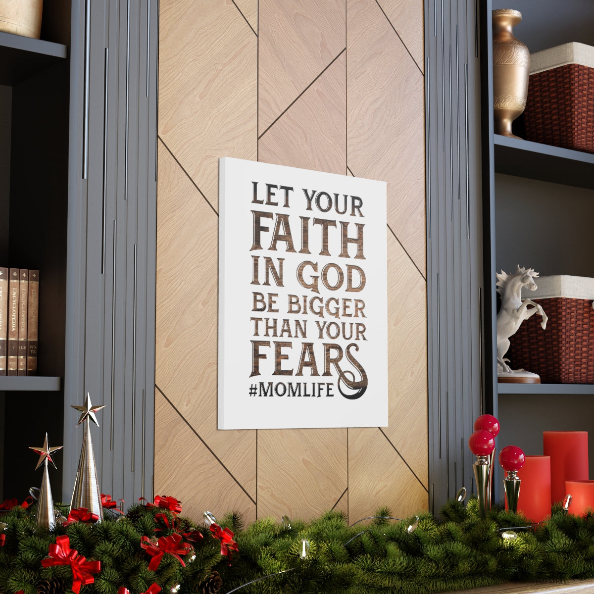 Scripture Walls Faith In God Hebrews 13:6 Wood Christian Wall Art Bible Verse Print Ready to Hang Unframed-Express Your Love Gifts