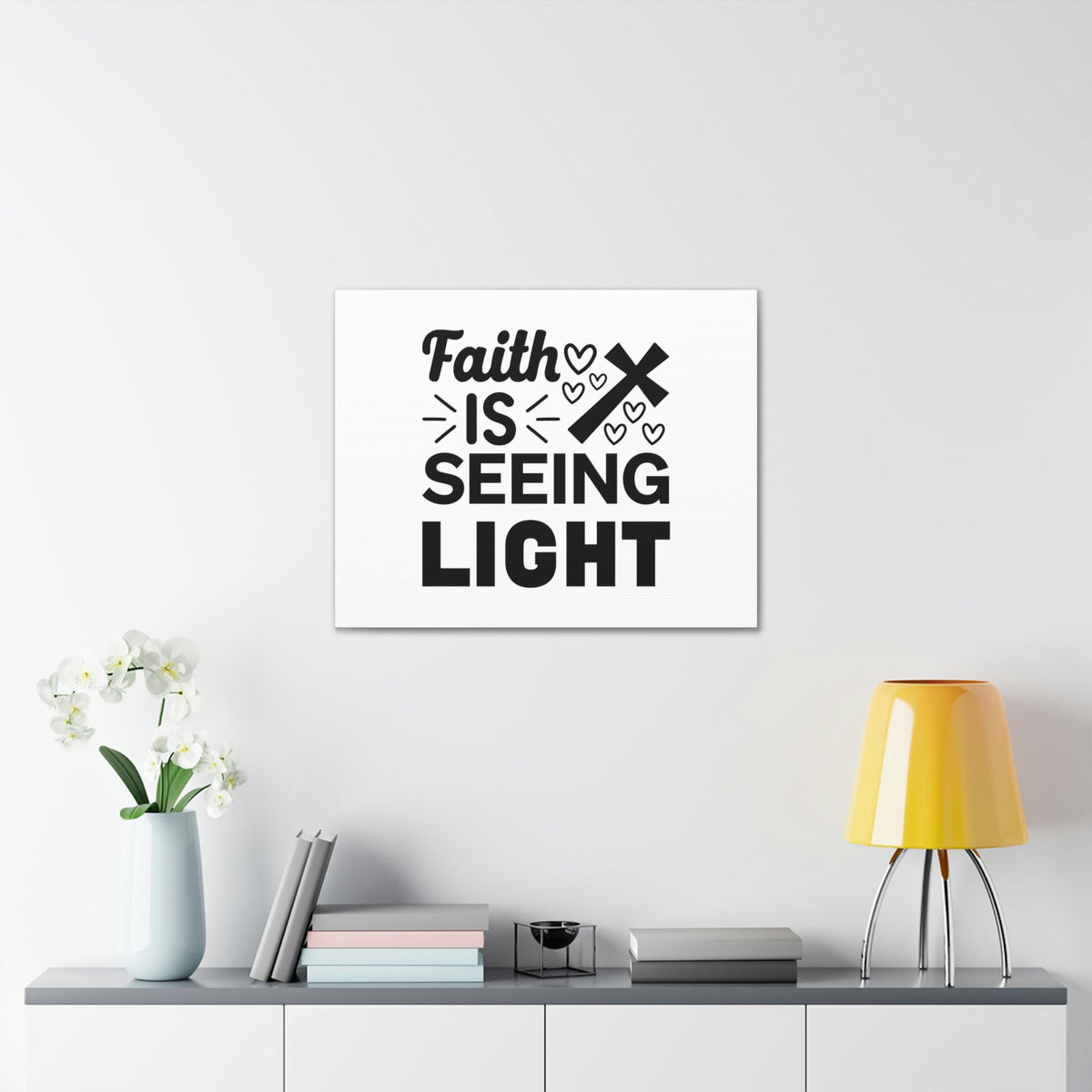 Scripture Walls Faith Is Seeing Light John 8:12 Cross Christian Wall Art Bible Verse Print Ready to Hang Unframed-Express Your Love Gifts