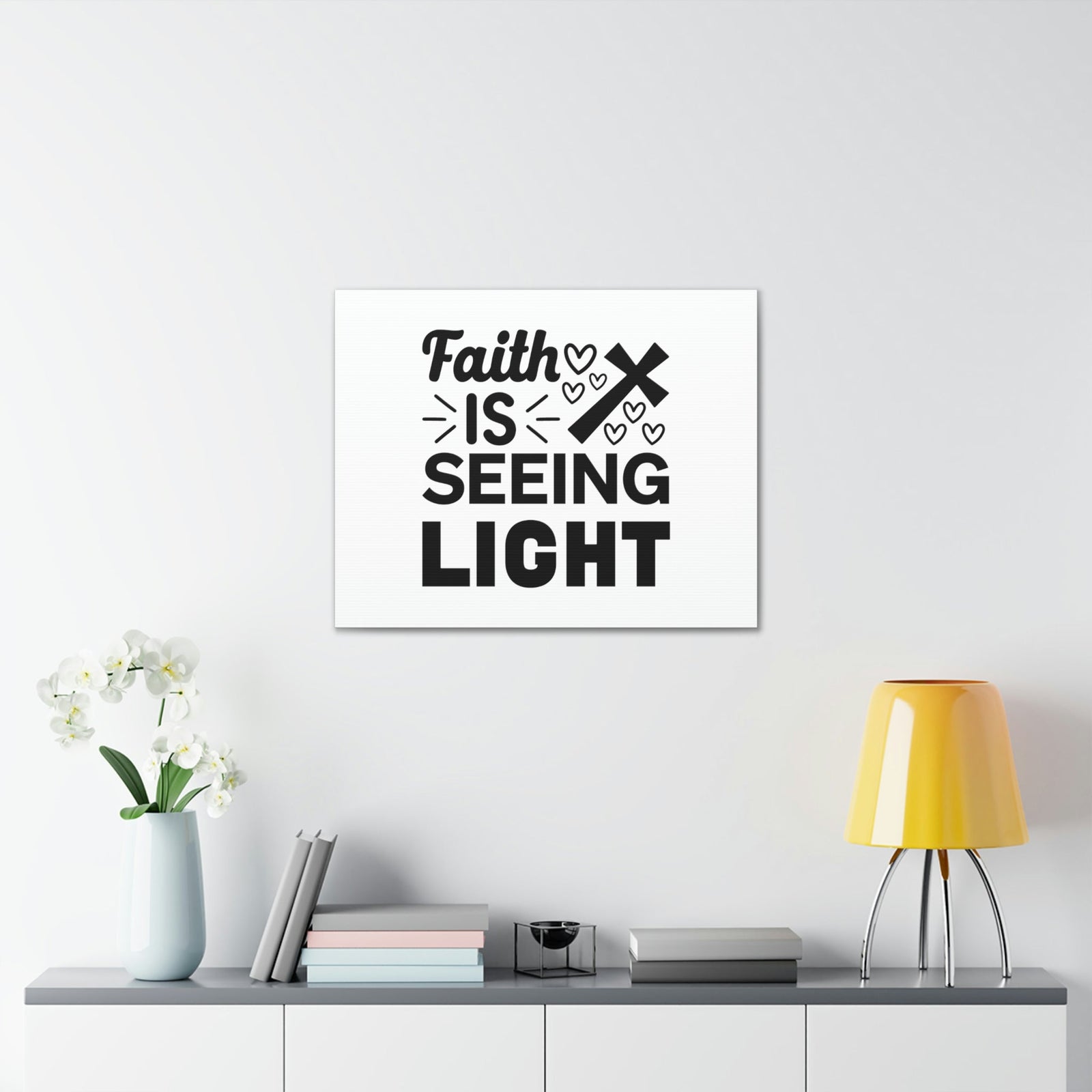Scripture Walls Faith Is Seeing Light John 8:12 Cross Christian Wall Art Bible Verse Print Ready to Hang Unframed-Express Your Love Gifts