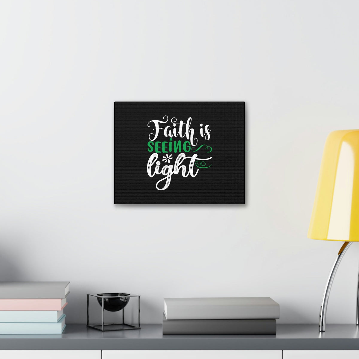 Scripture Walls Faith Is Seeing Light John 8:12 Green Christian Wall Art Bible Verse Print Ready to Hang Unframed-Express Your Love Gifts