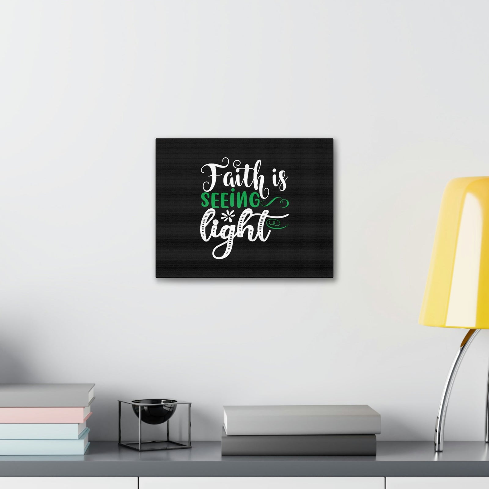 Scripture Walls Faith Is Seeing Light John 8:12 Green Christian Wall Art Bible Verse Print Ready to Hang Unframed-Express Your Love Gifts