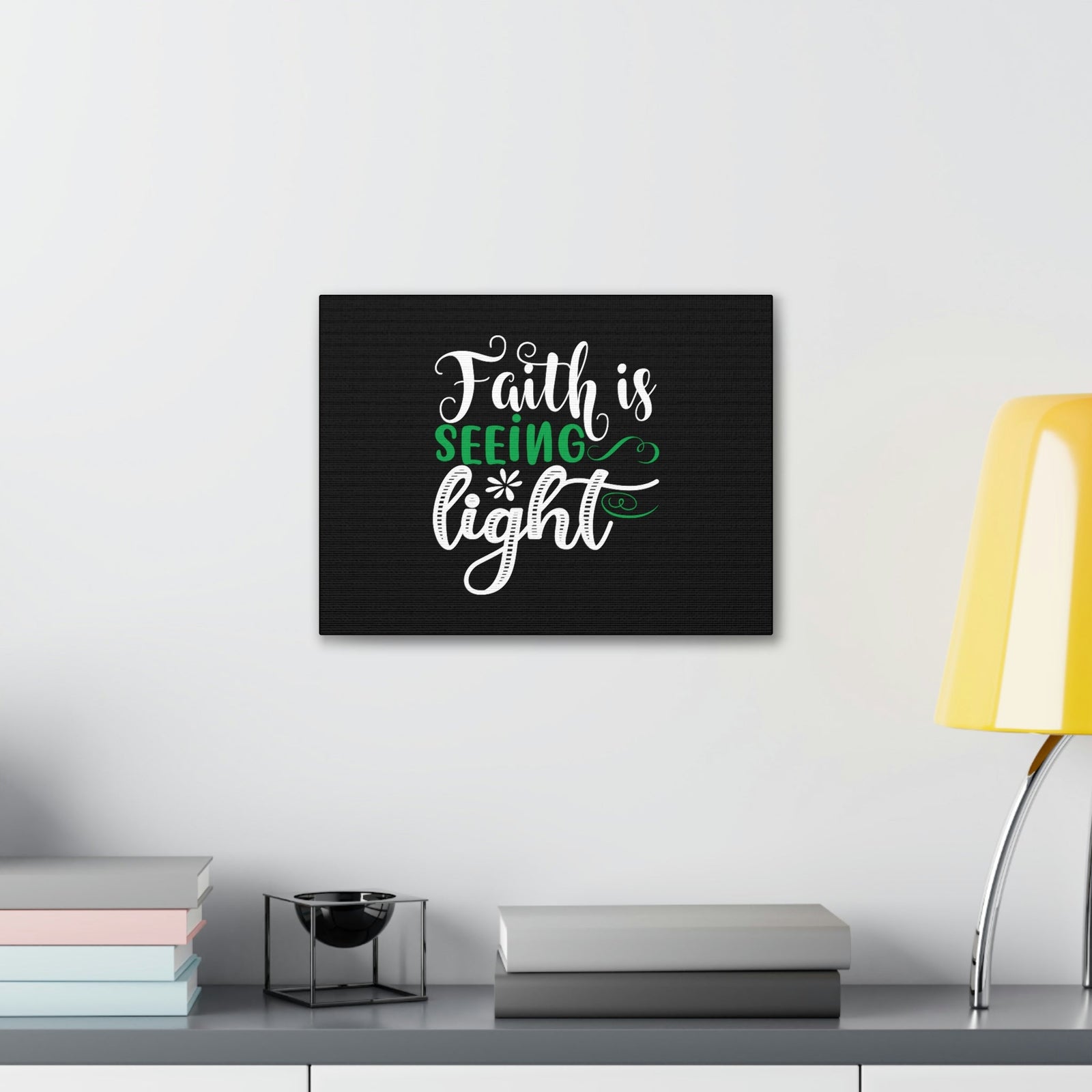 Scripture Walls Faith Is Seeing Light John 8:12 Green Christian Wall Art Bible Verse Print Ready to Hang Unframed-Express Your Love Gifts