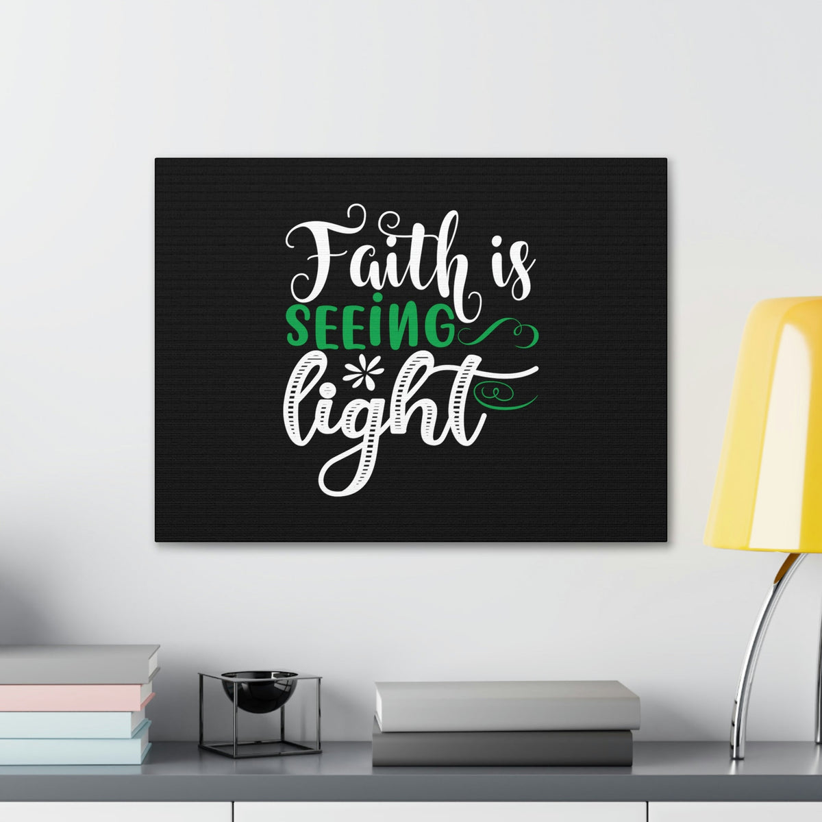 Scripture Walls Faith Is Seeing Light John 8:12 Green Christian Wall Art Bible Verse Print Ready to Hang Unframed-Express Your Love Gifts