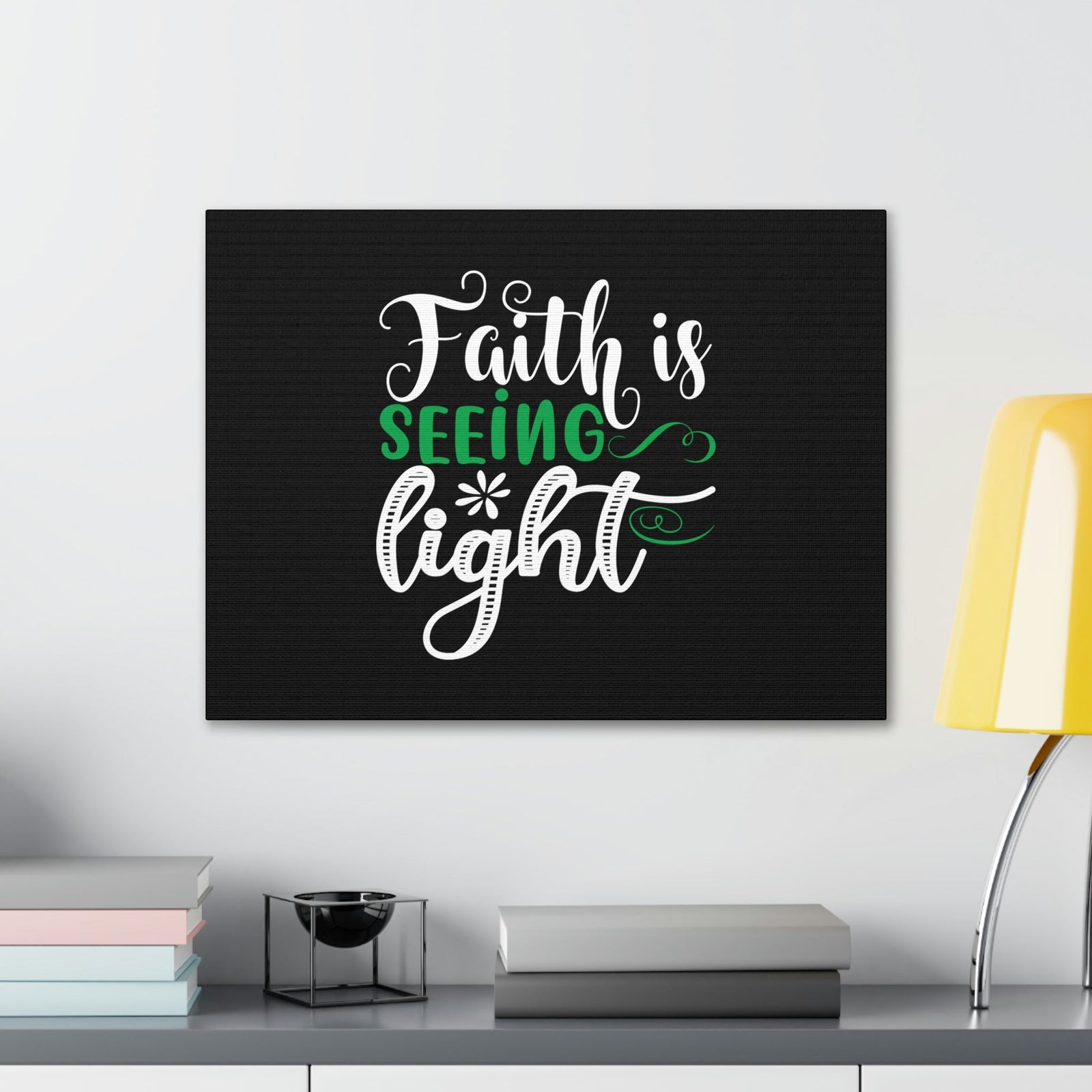 Scripture Walls Faith Is Seeing Light John 8:12 Green Christian Wall Art Bible Verse Print Ready to Hang Unframed-Express Your Love Gifts