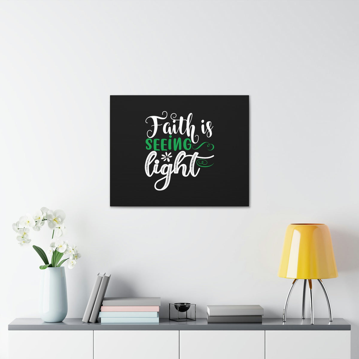 Scripture Walls Faith Is Seeing Light John 8:12 Green Christian Wall Art Bible Verse Print Ready to Hang Unframed-Express Your Love Gifts