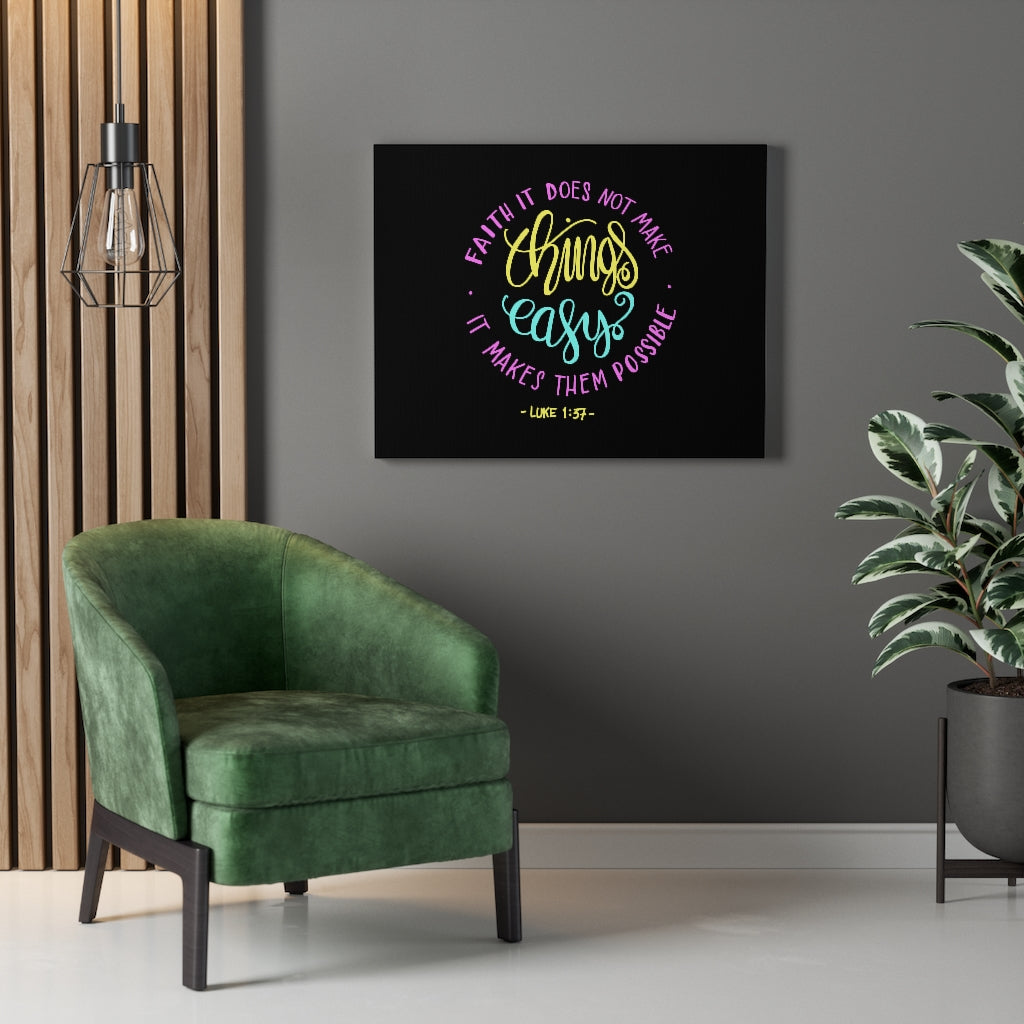 Scripture Walls Faith It Luke 1:37 Bible Verse Canvas Christian Wall Art Ready to Hang Unframed-Express Your Love Gifts