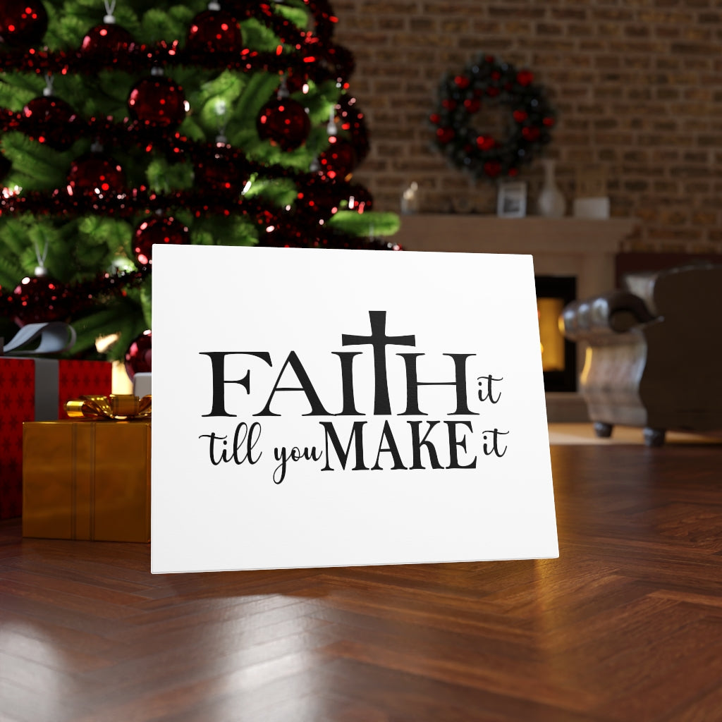 Scripture Walls Faith It Till You Make It Bible Verse Canvas Christian Wall Art Ready to Hang Unframed-Express Your Love Gifts