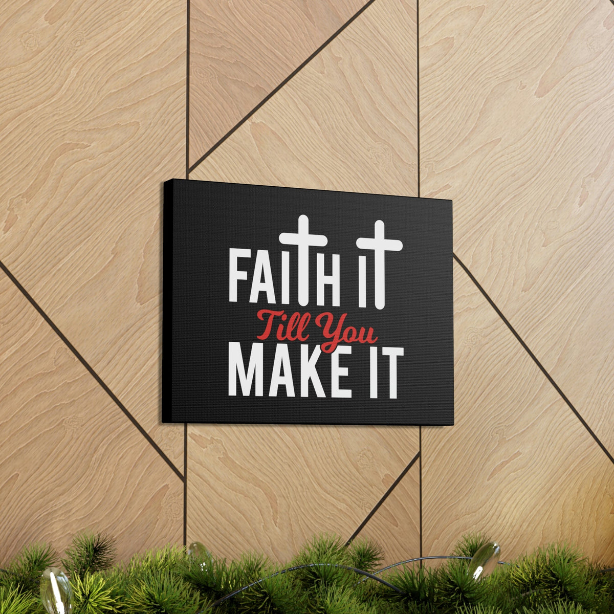 Scripture Walls Faith It Till You Make It Hebrews 11:1 Red Christian Wall Art Bible Verse Print Ready to Hang Unframed-Express Your Love Gifts