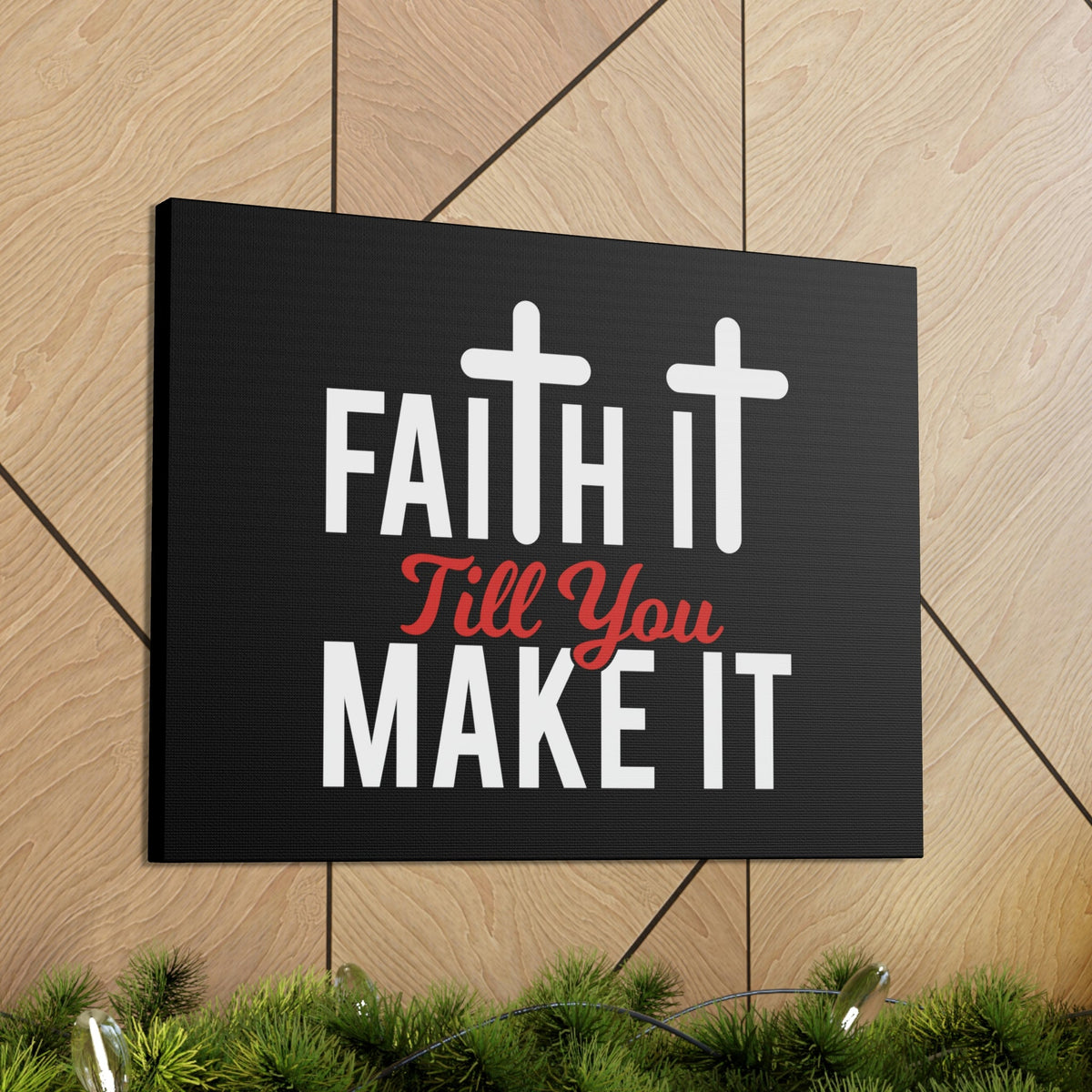 Scripture Walls Faith It Till You Make It Hebrews 11:1 Red Christian Wall Art Bible Verse Print Ready to Hang Unframed-Express Your Love Gifts