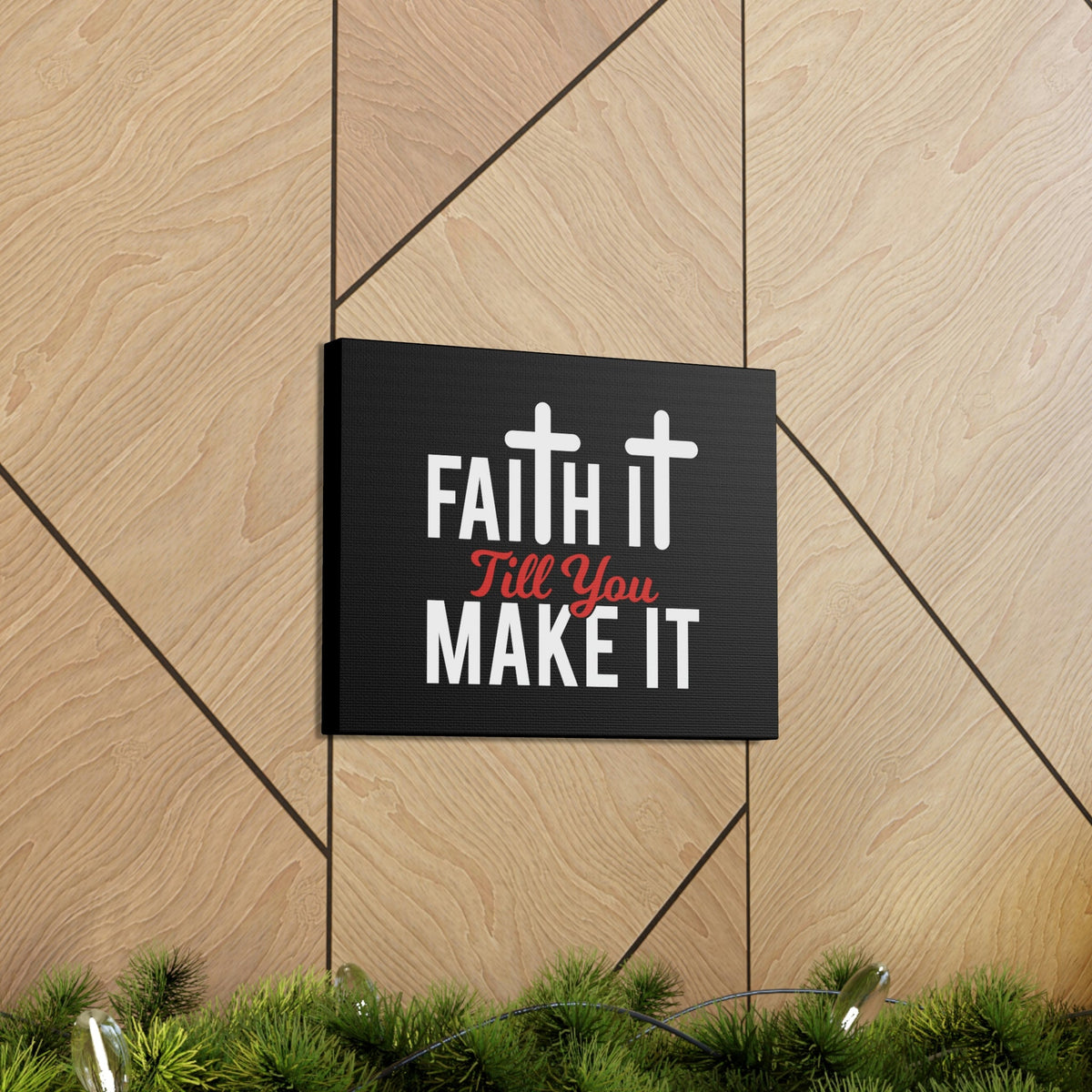 Scripture Walls Faith It Till You Make It Hebrews 11:1 Red Christian Wall Art Bible Verse Print Ready to Hang Unframed-Express Your Love Gifts
